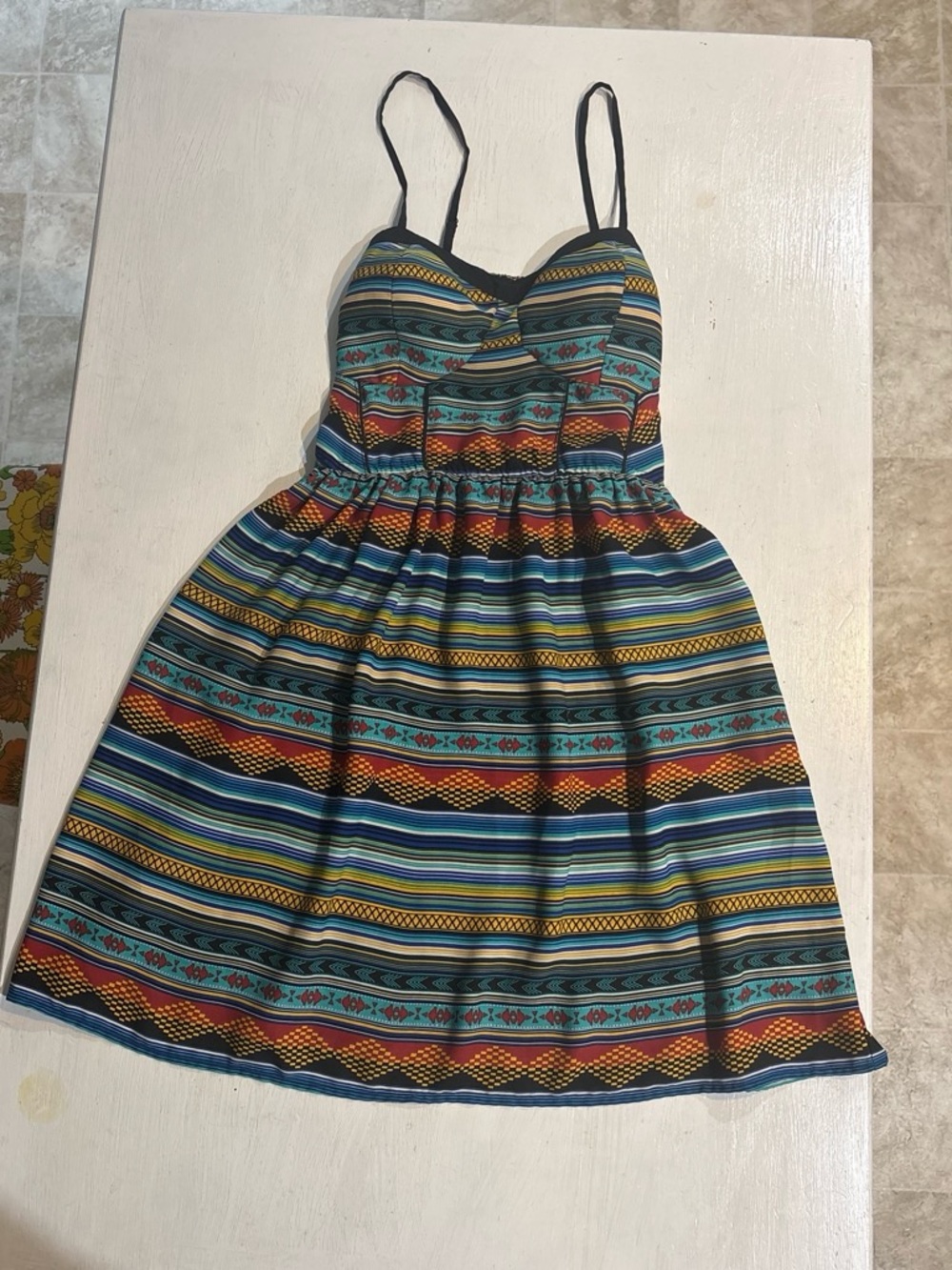 Xhilaration Strappy Geometric Pattern Mini Dress